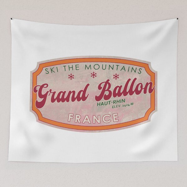 Item preview, Grand Ballon, France, Haut-Rhin, Ski, textured skiing badge designed and sold by Wanderful-roads.