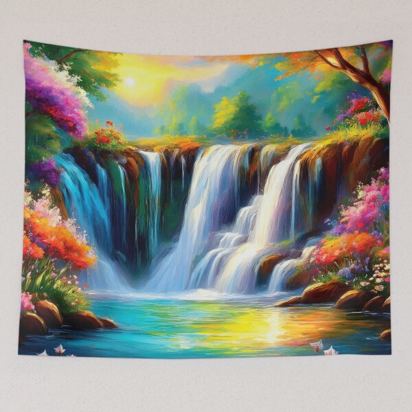 Item preview, Colorful Wallcovering Tapestry, duvet cover, throw blanket, shower curtain designed and sold by CharlottePlaceArt.