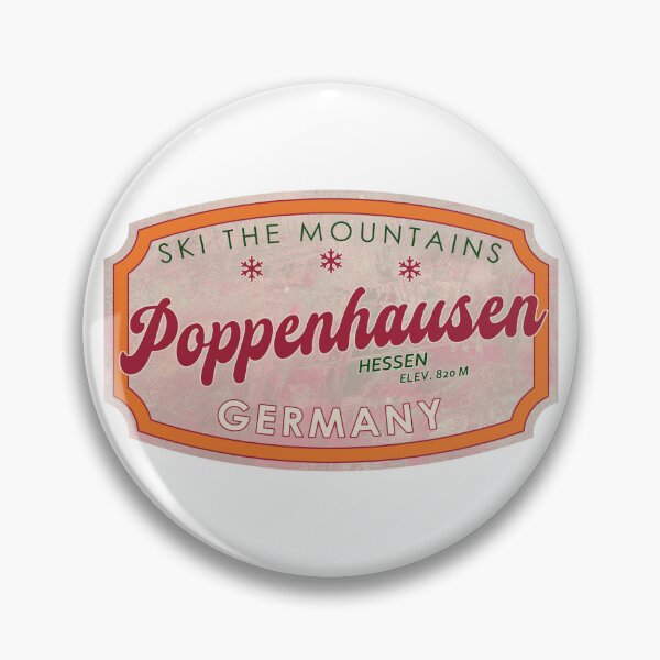 Item preview, Poppenhausen, Germany, Hessen, Ski, textured skiing badge designed and sold by Wanderful-roads.