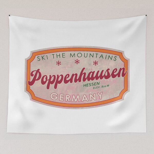 Item preview, Poppenhausen, Germany, Hessen, Ski, textured skiing badge designed and sold by Wanderful-roads.