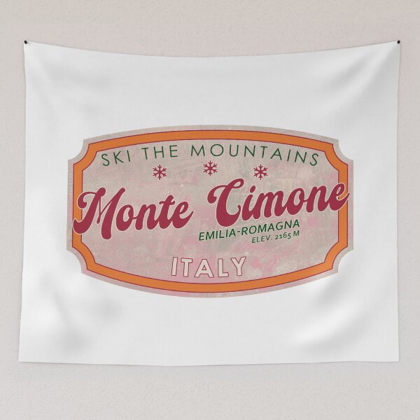 Item preview, Monte Cimone, Italy, Emilia-Romagna, Ski, textured skiing badge designed and sold by Wanderful-roads.