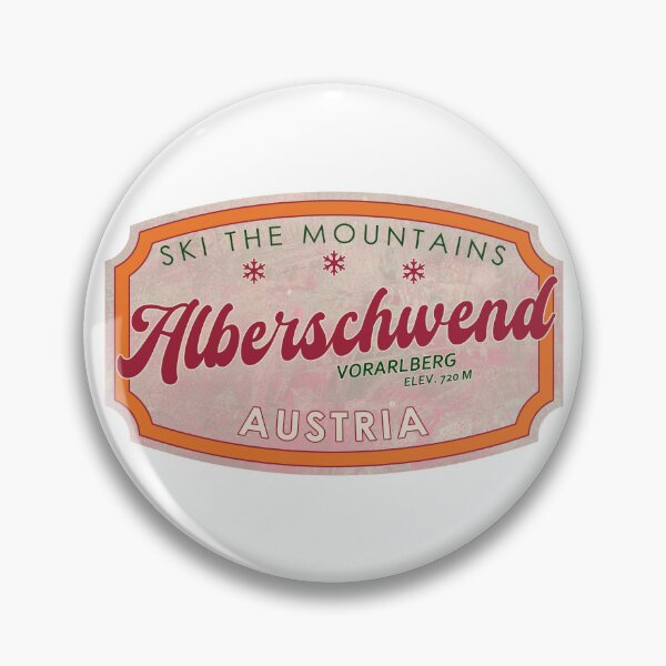 Item preview, Alberschwende, Austria, Vorarlberg, Ski, textured skiing badge designed and sold by Wanderful-roads.