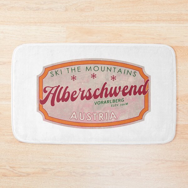 Item preview, Alberschwende, Austria, Vorarlberg, Ski, textured skiing badge designed and sold by Wanderful-roads.