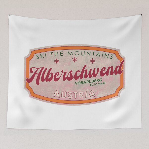 Item preview, Alberschwende, Austria, Vorarlberg, Ski, textured skiing badge designed and sold by Wanderful-roads.