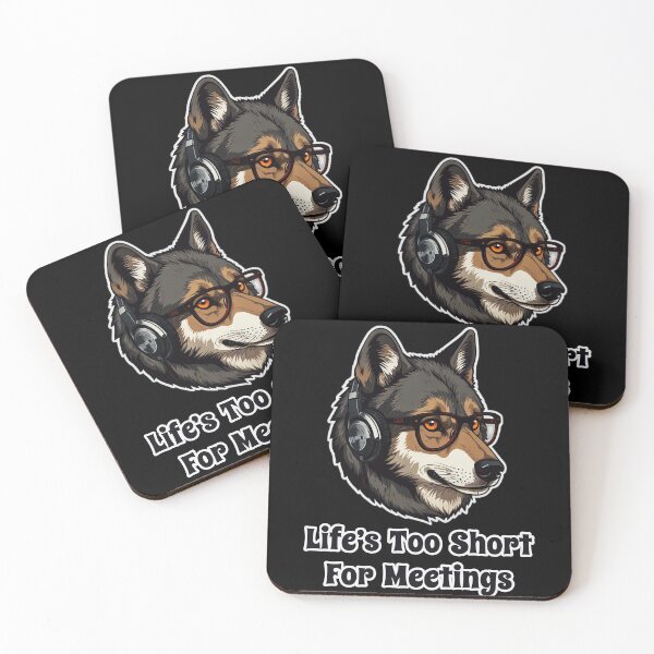 Item preview, Tech Support Wolf with Glasses - Life is Too Short for Meetings designed and sold by Ridiculam Toga.