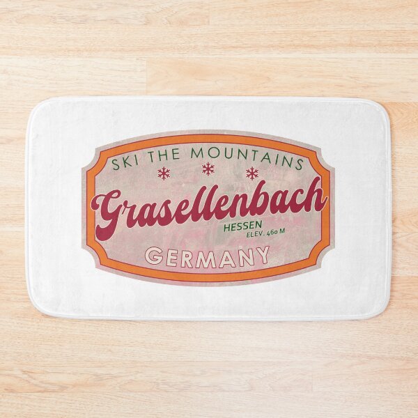 Item preview, Grasellenbach, Germany, Hessen, Ski, textured skiing badge designed and sold by Wanderful-roads.