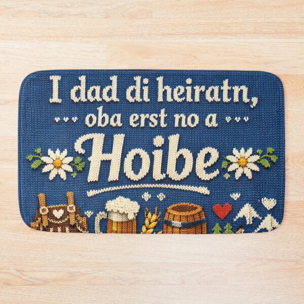 Item preview, Bavarian saying Hoibe (a type of beer) Wedding Knitwear look Traditional design designed and sold by Mauswohn.
