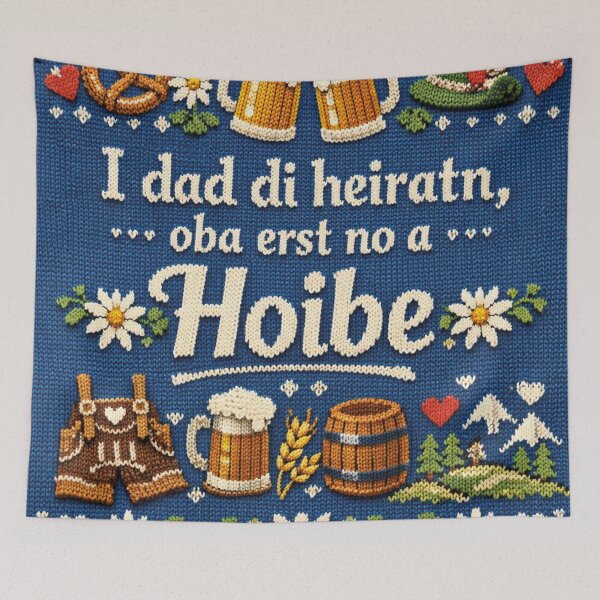 Item preview, Bavarian saying Hoibe (a type of beer) Wedding Knitwear look Traditional design designed and sold by Mauswohn.