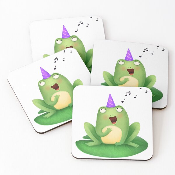Item preview, Character green frog sings a song designed and sold by PrettyElk.