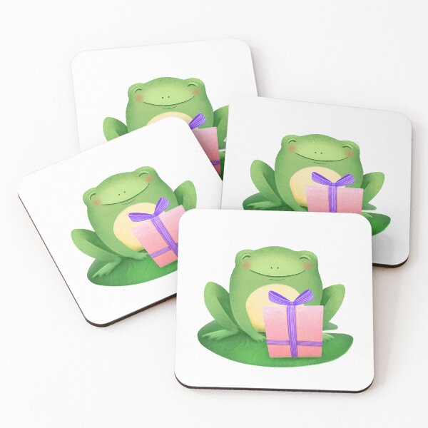 Item preview, Green frog with a birthday present designed and sold by PrettyElk.