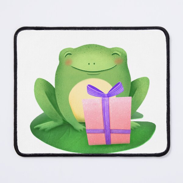 Item preview, Green frog with a birthday present designed and sold by PrettyElk.