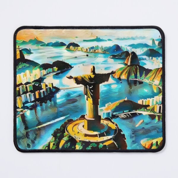 Item preview, RIO DE JANEIRO VIBRANT ART | Christ the Redeemer Impressionist Painting | Brazil Cityscape Panorama designed and sold by SergioMiklos.