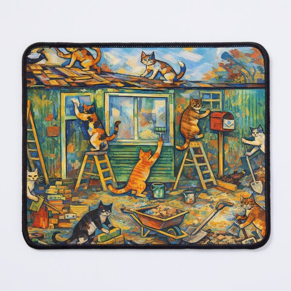 Item preview, Cats Building a House designed and sold by cuprum.