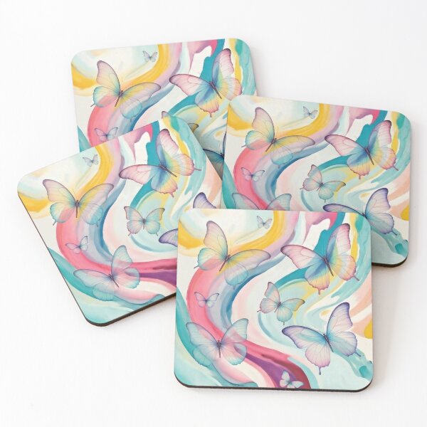 Item preview, Pastel Butterfly Swirl Abstract Watercolor Art designed and sold by Foxglovers Studio .