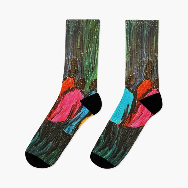 Item preview, Colorful Gathering - Abstract Impasto Textured Figures designed and sold by BeyondInkwell.