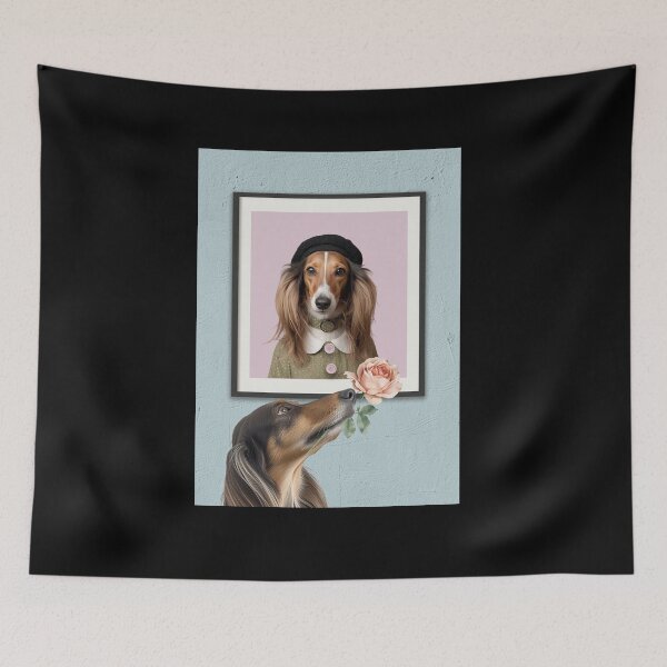 Item preview, Saluki in Love,giving a Rose designed and sold by FlowerFolie.