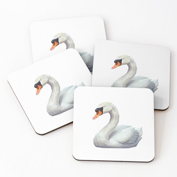 Item preview, Geometric White Swan - Elegant Low Poly Wildlife designed and sold by Droosam.