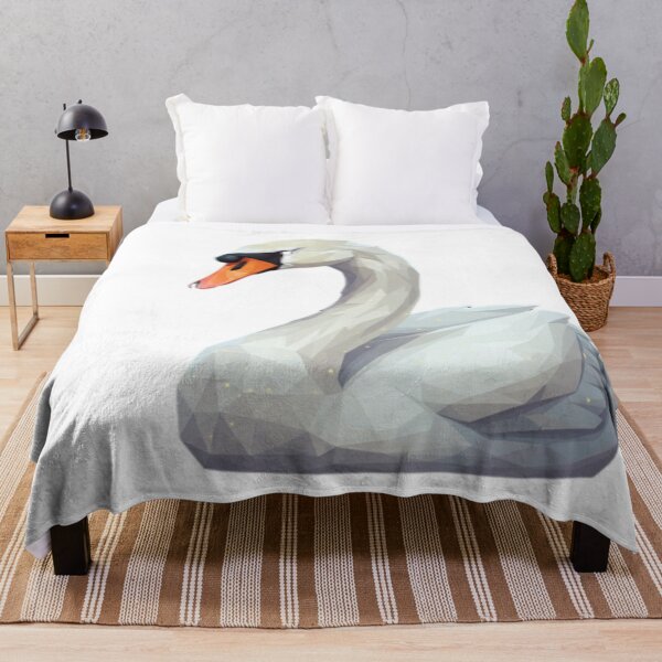 Item preview, Geometric White Swan - Elegant Low Poly Wildlife designed and sold by Droosam.