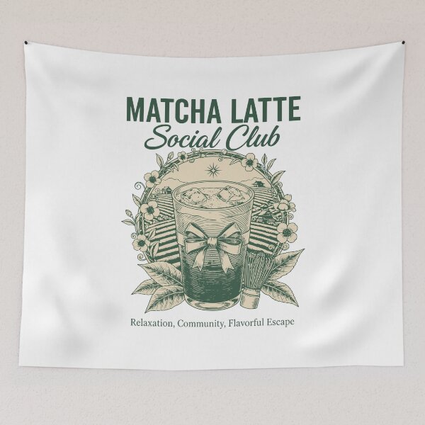 Item preview, Matcha Latte Social Club Green Tea Matcha Lover designed and sold by LuminOrb.