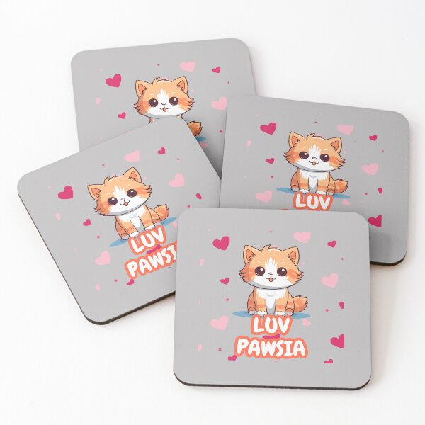 Item preview, Kawaii Ginger Cat Heart's Pattern Design designed and sold by LUV PAWSIA.