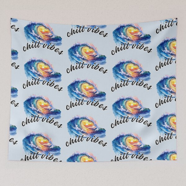 Item preview, Dance of the wave at sunset, wave in watercolor chill vibes designed and sold by LiskoDesign.