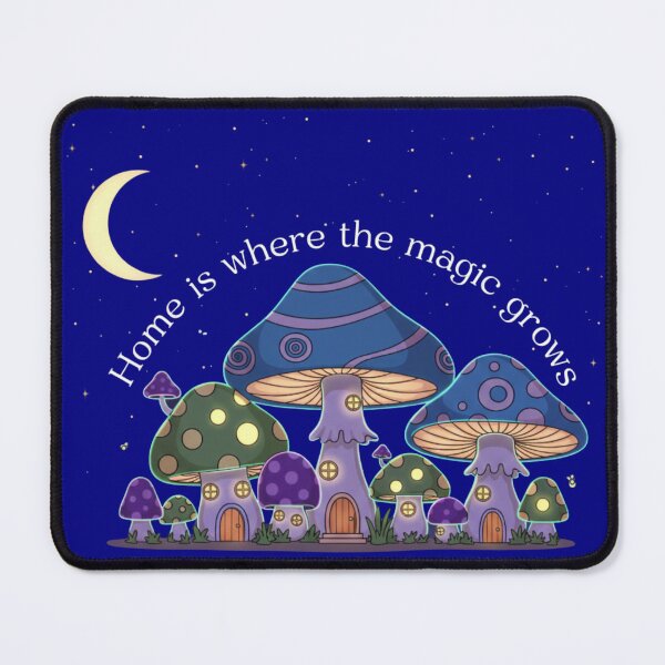 Item preview, Magic Mushroom Night Village – Dark Forest Moon & Stars designed and sold by OddballObjects.