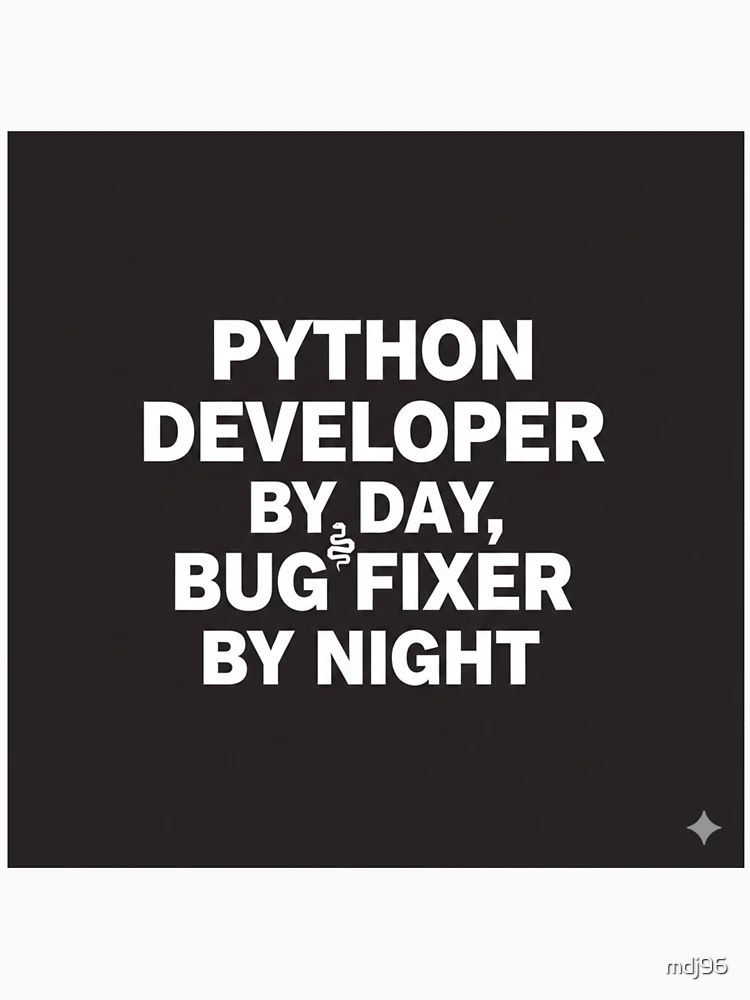 Thumbnail 6 of 6, Pullover Hoodie, Python Developer By Day Bug Fixer By Night Sticker | Coder Humor designed and sold by mdj96.