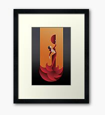 Art Deco geometric styled Spain Flamenco dancer Framed Print