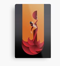 Art Deco geometric styled Spain Flamenco dancer Metal Print