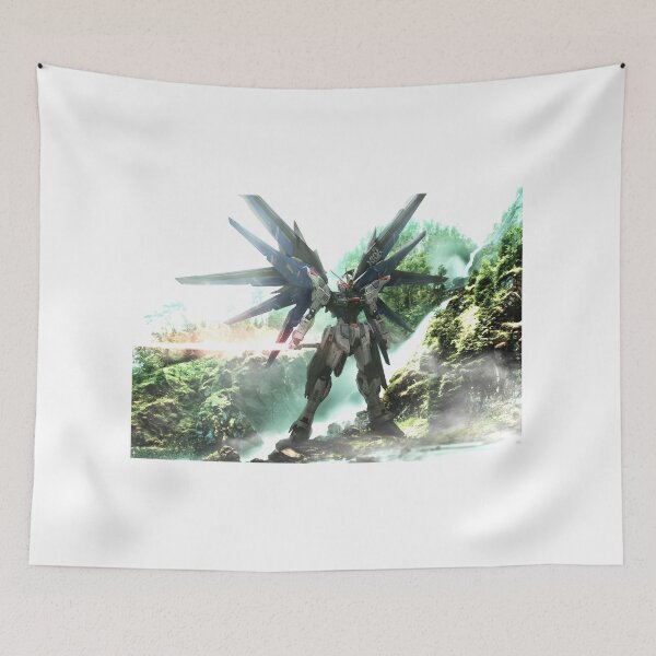 Item preview, full colour strike freedom gundam in forrest illustration digital art designed and sold by sabartgunpla.