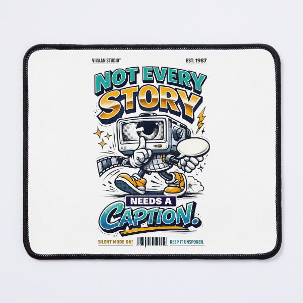 Item preview, Not Every Story Needs A Caption Retro Streetwear Typography Art - Silent Mode Camera Mascot Vintage Cartoon Design for Photographers & Storytellers by Vivaan Studio designed and sold by Vivaan Studio.
