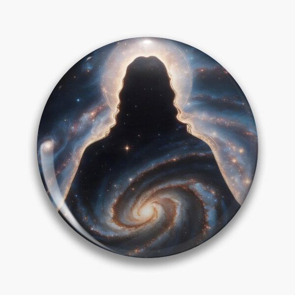 Item preview, Silhouette Jesus Christ Galaxy Art – Christian Surreal Cosmic Space Artwork designed and sold by stylishdzign.