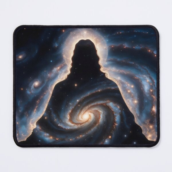Item preview, Silhouette Jesus Christ Galaxy Art – Christian Surreal Cosmic Space Artwork designed and sold by stylishdzign.