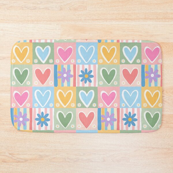Item preview, Pastel Heart Daisy Seamless Patchwork Pattern Cute Valentine Love Wallpaper Background Romantic designed and sold by FRH Design ⭐⭐⭐⭐⭐.
