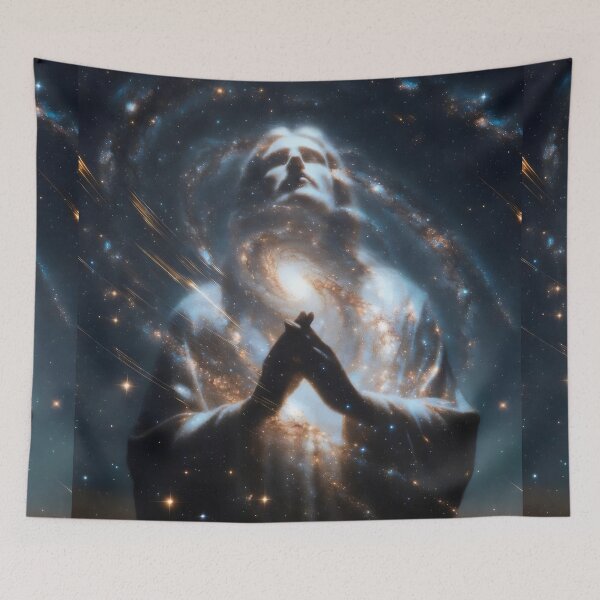 Item preview, Silhouette of Jesus Christ – Christian Surreal Space & Galaxy Art designed and sold by stylishdzign.