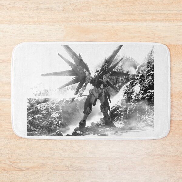 Item preview, black white strike freedom gundam in forrest illustration digital art designed and sold by sabartgunpla.