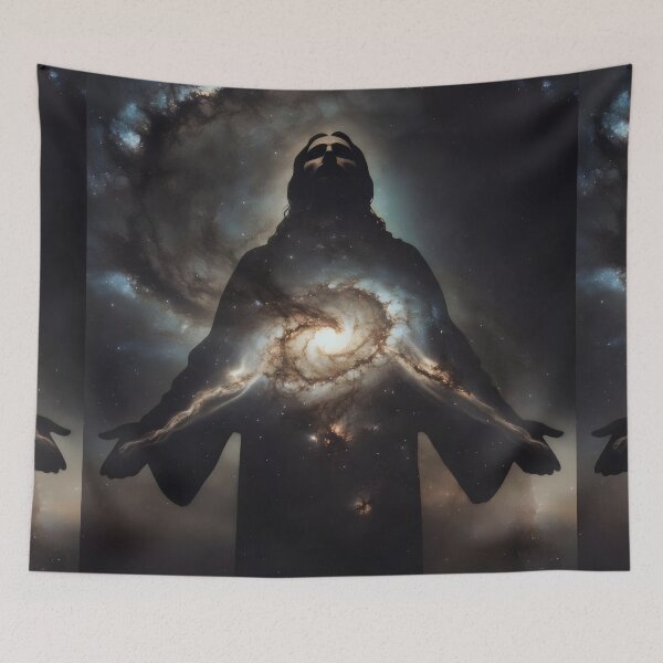 Item preview, Silhouette of Jesus Christ – Christian Surreal Space & Galaxy Art designed and sold by stylishdzign.