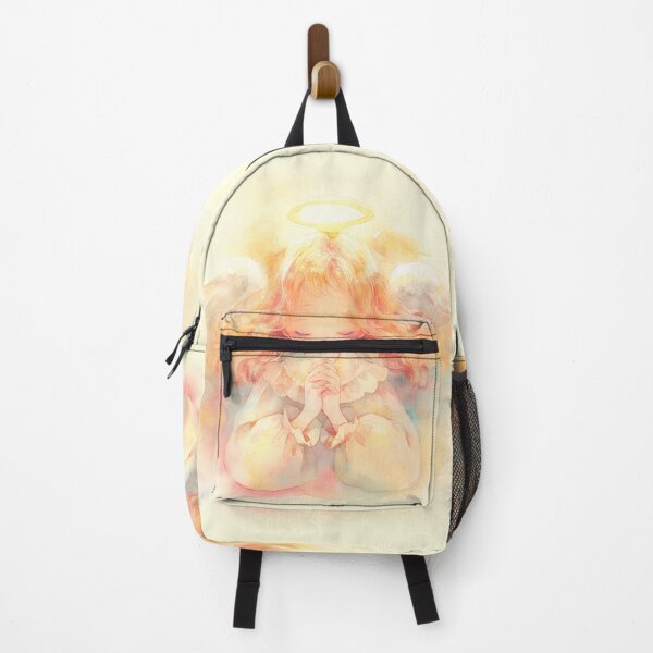 Item preview, Gentle Prayer – Soft Angel Illustration in Warm Pastel Light designed and sold by Windy-market.