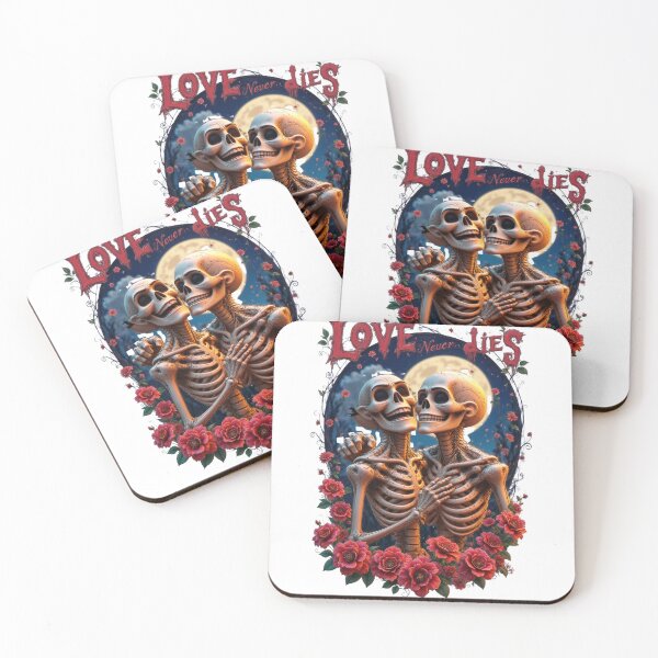 Item preview, Eternal Love Skeletons Design - "Love Never Dies" Gothic Valentine designed and sold by fantasy.world.