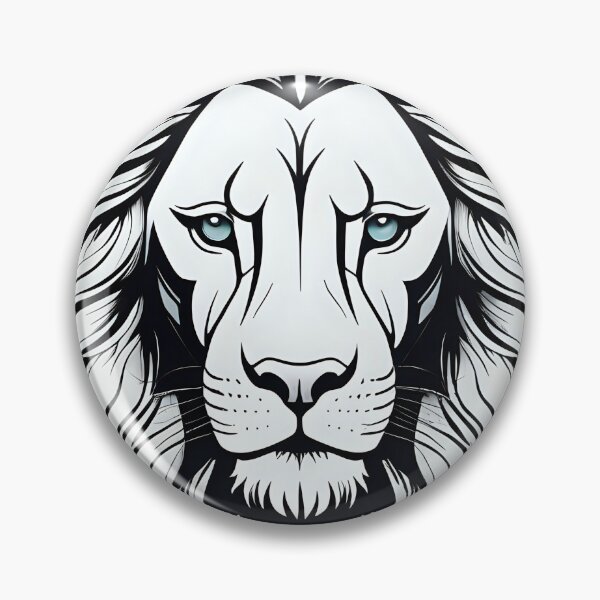 Item preview, Majestic lion face illustrated in bold line art. designed and sold by MissYouONLY.