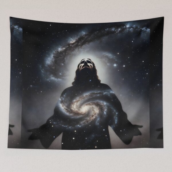Item preview, Silhouette of Jesus Christ – Christian Surreal Space & Galaxy Art designed and sold by stylishdzign.
