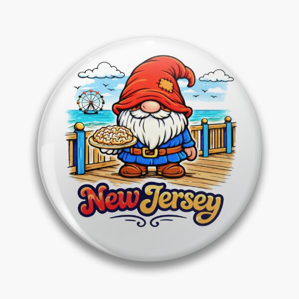 Item preview, New Jersey Boardwalk Gnome with Funnel Cake – Whimsical Coastal Illustration designed and sold by Moriarty's Digital Visions.