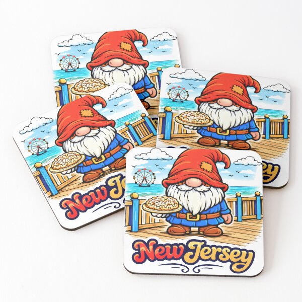 Item preview, New Jersey Boardwalk Gnome with Funnel Cake – Whimsical Coastal Illustration designed and sold by Moriarty's Digital Visions.