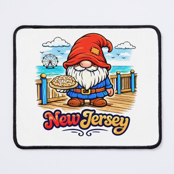 Item preview, New Jersey Boardwalk Gnome with Funnel Cake – Whimsical Coastal Illustration designed and sold by Moriarty's Digital Visions.