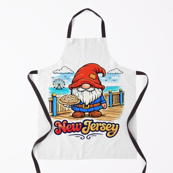 Item preview, New Jersey Boardwalk Gnome with Funnel Cake – Whimsical Coastal Illustration designed and sold by Moriarty's Digital Visions.