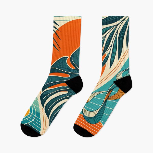 Item preview, Geometric Monstera Leaf Sunset designed and sold by InkSmithery.