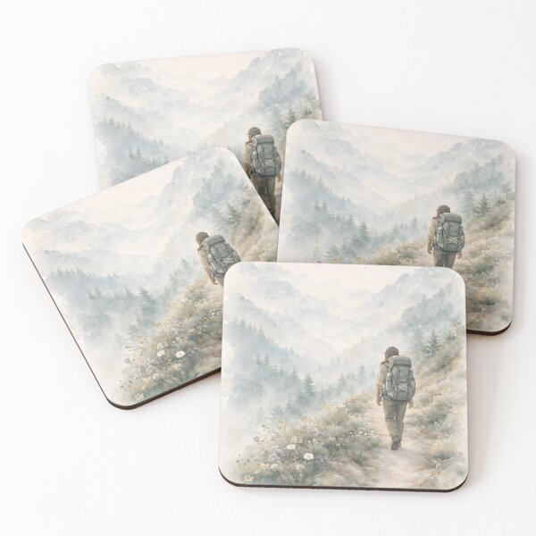 Item preview, Thru Hiker Pilgrim in the Mountains with Backpack designed and sold by Studio Pico.