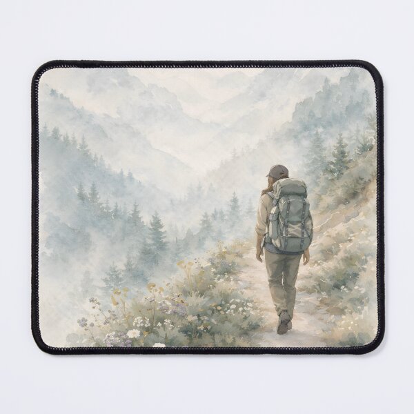 Item preview, Thru Hiker Pilgrim in the Mountains with Backpack designed and sold by Studio Pico.