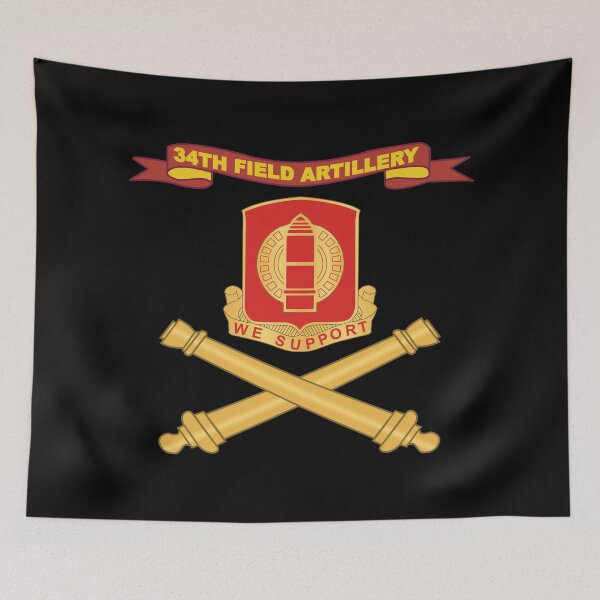 Item preview, Army - 34th Field Artillery w Ribbon - Br X 300 designed and sold by Military Insignia Products.