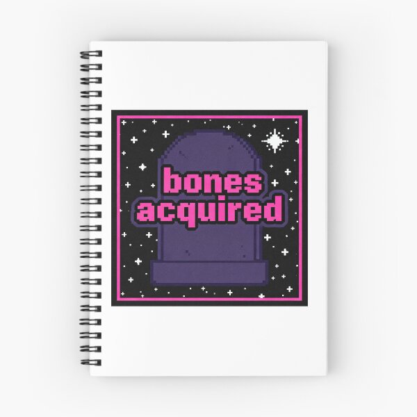 Item preview, Bones Acquired Pixel Text - Funny Goth Gaming Art designed and sold by PictorialWhimsy.